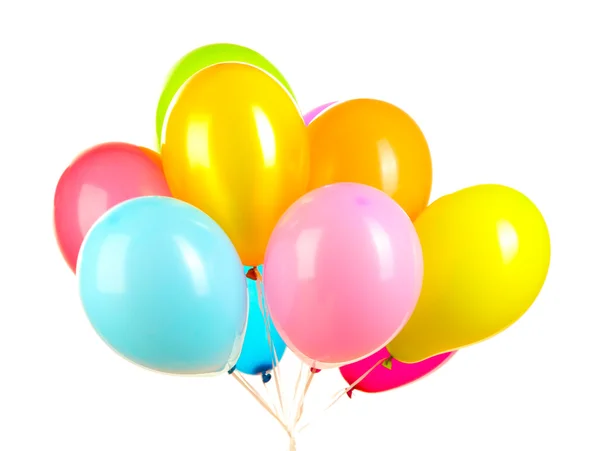 Barevné balónky izolované na bílém — Stock fotografie