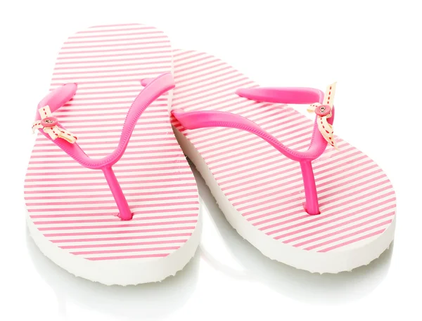Zapatos de playa rosa aislados en blanco —  Fotos de Stock