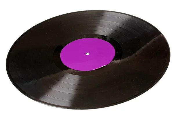 白で隔離される黒のビニール レコード — ストック写真