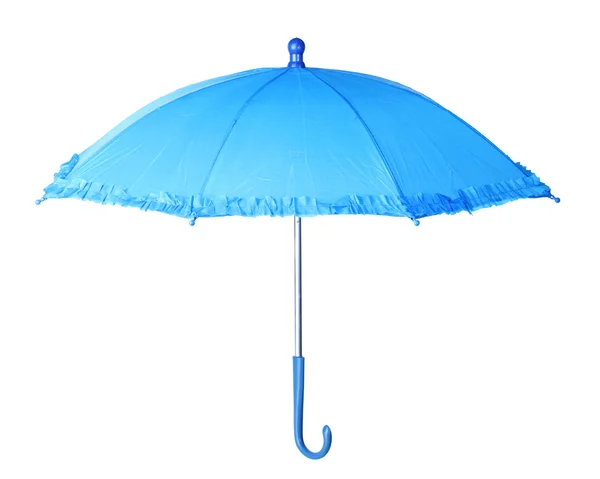 Kék esernyő elszigetelt fehér — Stock Fotó