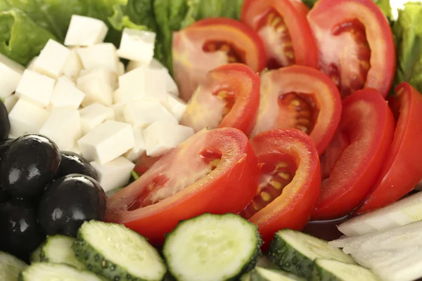 Välsmakande grekisk sallad närbild — Stockfoto