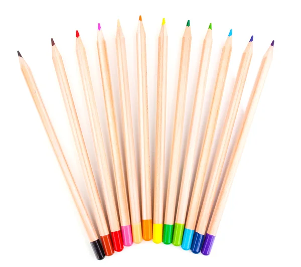 Beyaz üzerine izole edilmiş renkli kalemler — Stok fotoğraf