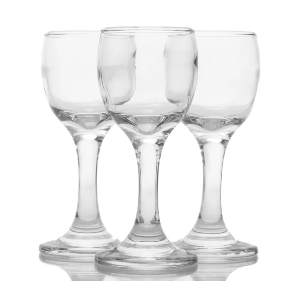 Empty glasses isolated on white — Stock Photo, Image