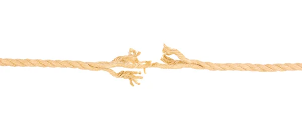 Breaking rope isolated on white — Stock Photo, Image