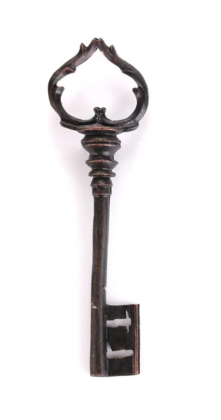 Antique key isolated on white — Stock Photo, Image