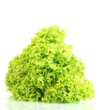 Beyaz üzerinde taze marul.