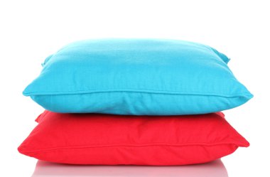 Bright color pillows isolated on white