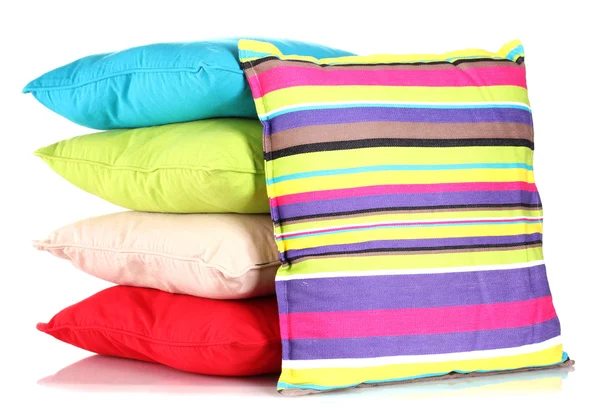 Bright color pillows isolated on white — Stok fotoğraf