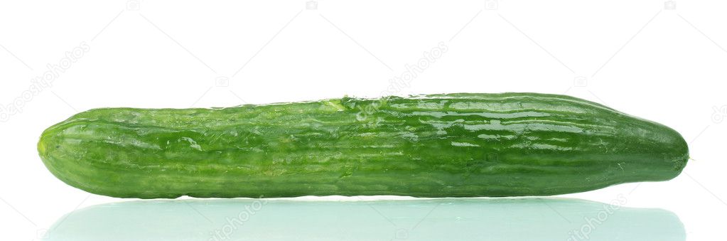 Long cucumber isolated on white