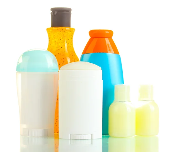 Cosmetics bottles isolated on white — Stock Photo, Image