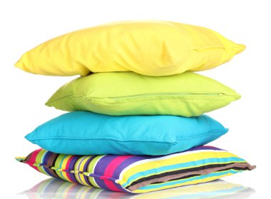 Bright color pillows isolated on white