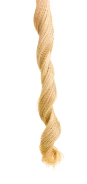白で隔離される巻き毛のブロンドの髪 — ストック写真