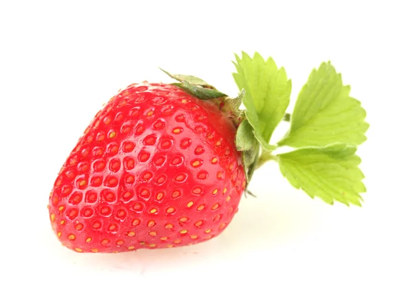 甜成熟草莓机智留给孤立上白 — 图库照片