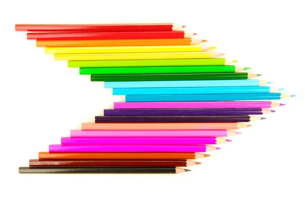Lápices de color aislados en blanco —  Fotos de Stock