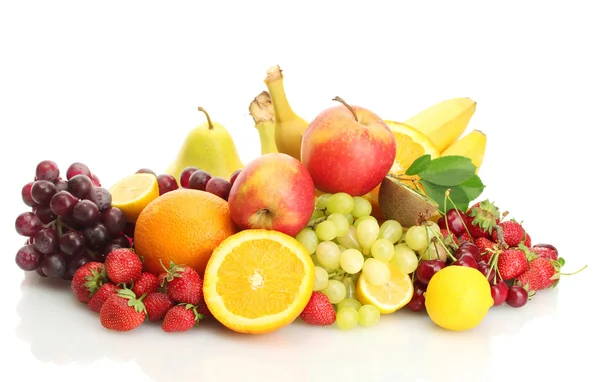 이국적인 과일과 열매 흰색 절연 — 스톡 사진