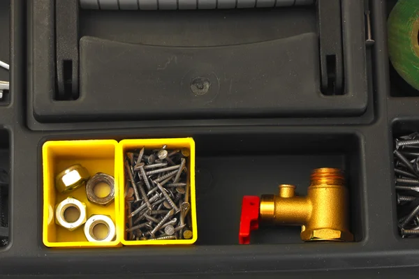Tool box with tools close-up — Stock Photo, Image