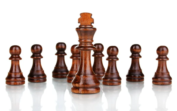 Schachfiguren isoliert auf Weiß — Stockfoto