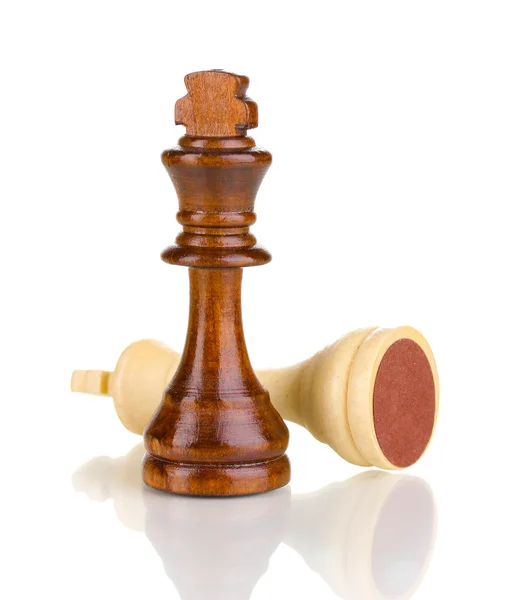Σκακιστικά κομμάτια που απομονώνονται σε λευκό — Φωτογραφία Αρχείου