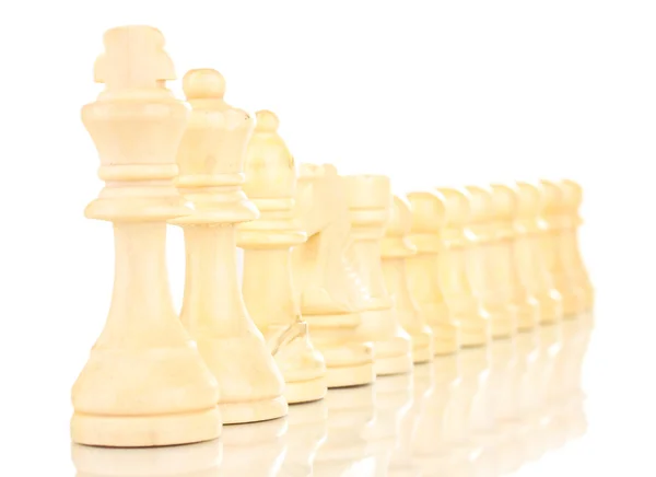 Pièces d'échecs isolées sur blanc — Photo