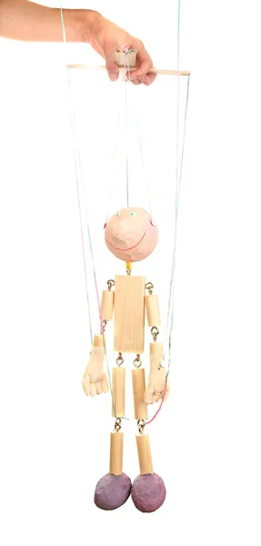 Wooden puppet isolated on white — Stock Photo, Image