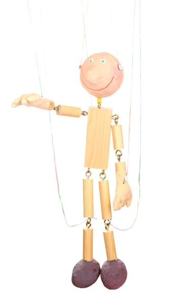 stock image Wooden puppet isolated on white