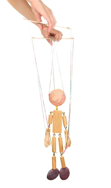 stock image Wooden puppet isolated on white