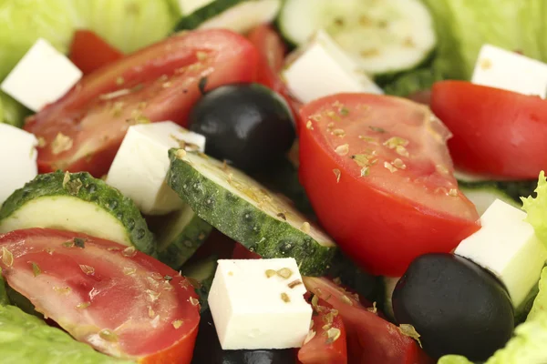 Salada grega saborosa close-up — Fotografia de Stock