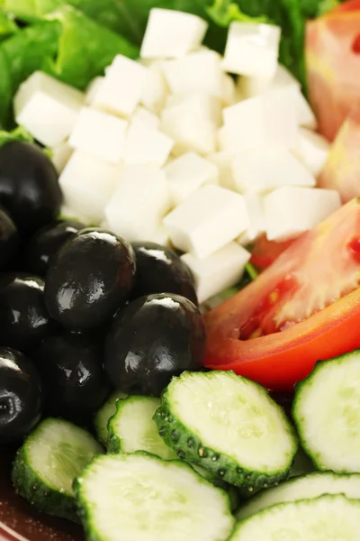 Gustosa insalata greca primo piano — Foto Stock