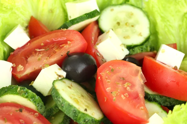 Tasty greek salad close-up — Stock Photo, Image