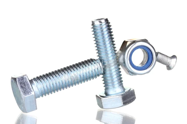 Stack of balanced screws isolated on white — Stock Photo, Image