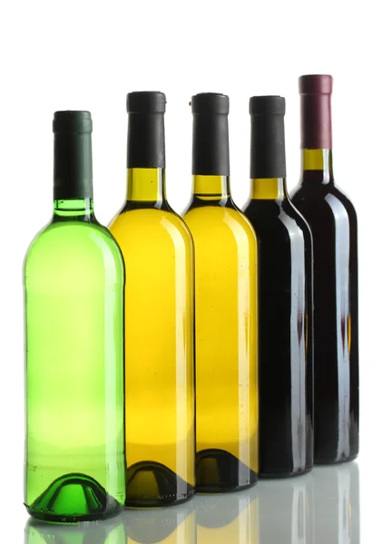 Bottles of wine isolated on white Stock Picture