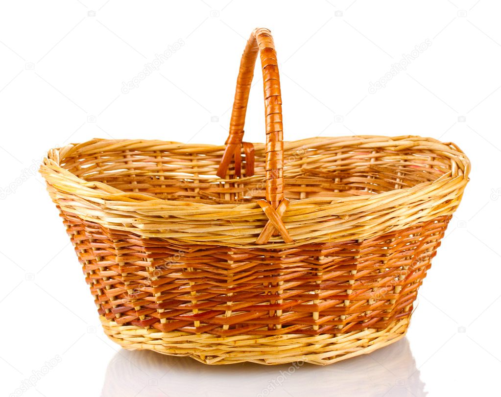 Empty basket isolated on white