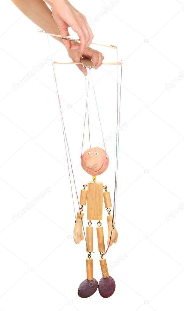 Wooden puppet isolated on white — Stock Photo © belchonock #11484262