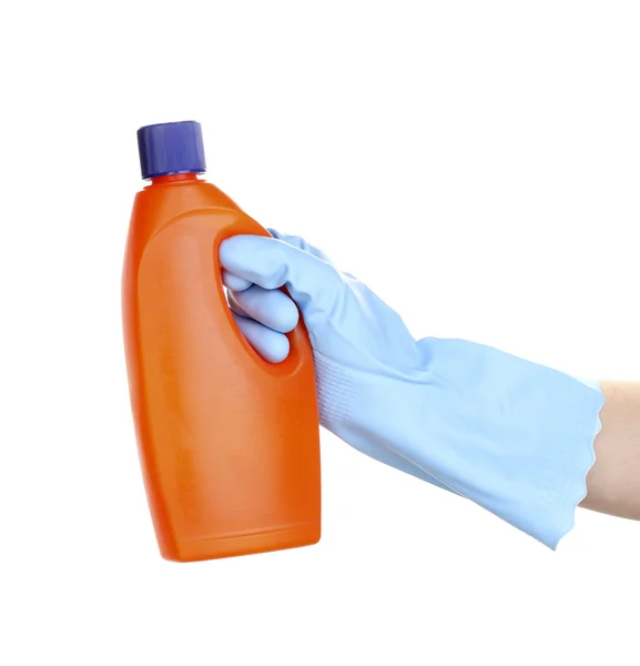 Detergente na mão isolado em branco — Fotografia de Stock
