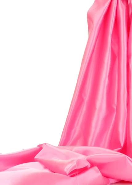 Drapeado de seda rosa aislado en blanco —  Fotos de Stock