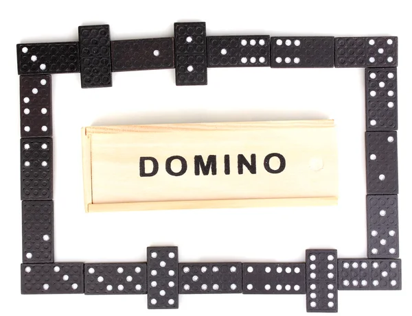 Spelen van domino geïsoleerd op wit — Stockfoto