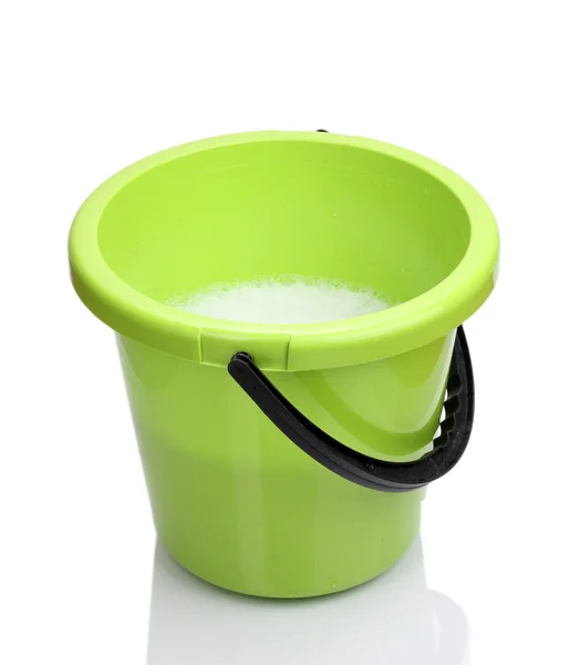 Bucket with water for cleaning isolated on white — Stock Photo, Image