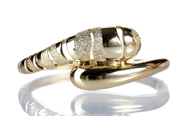 Bela pulseira de ouro isolado no branco — Fotografia de Stock