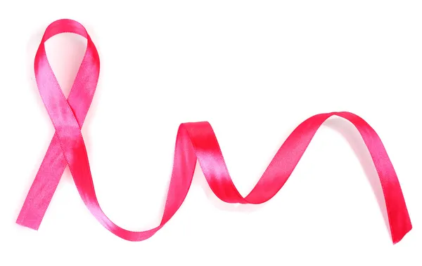 Różowy piersi Rak wstążki na białym tle — Zdjęcie stockowe