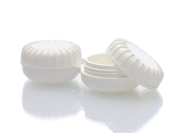 Kontejnery pro kontaktní čočky izolované na bílém — Stock fotografie