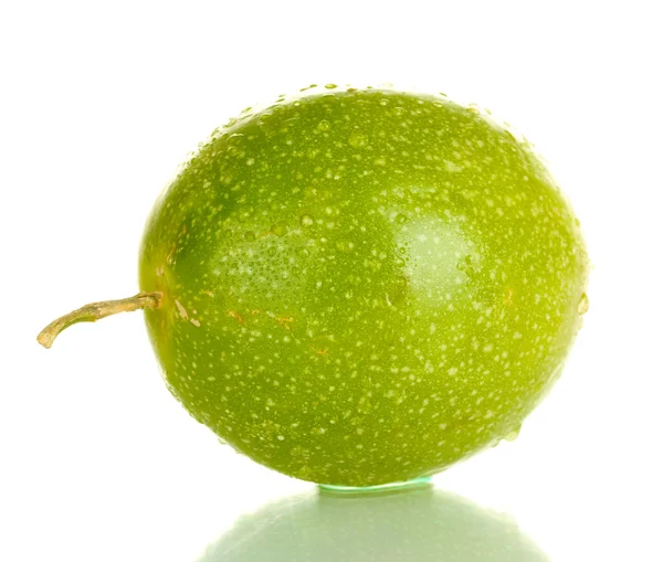Green passion fruit isolated on white — Stock Photo, Image