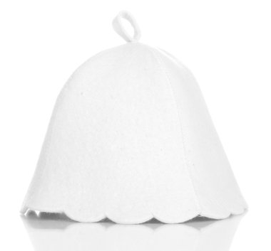sauna şapka üzerine beyaz izole