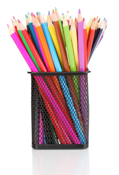 Barevné tužky v izolovaných na bílém skle — Stock fotografie