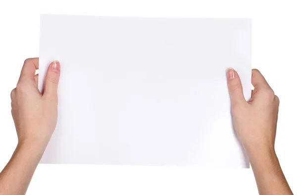 Ruce a izolovaných na bílém papíru — Stock fotografie