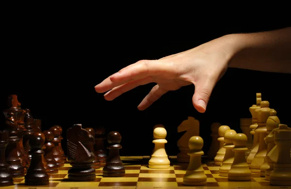 Sakk, sakk darab elszigetelt fekete — Stock Fotó