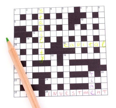 Crossword puzzle close-up clipart