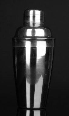 Cocktail shaker isolated on black clipart