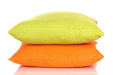 Bright color pillows isolated on white