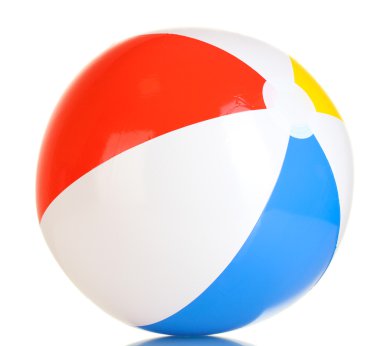 Bright inflatable ball isolated on white clipart