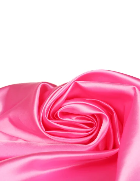 Pink silk drape isolated on white — Stock Photo, Image